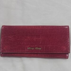 Miu Miu Burgundy Leather Wallet